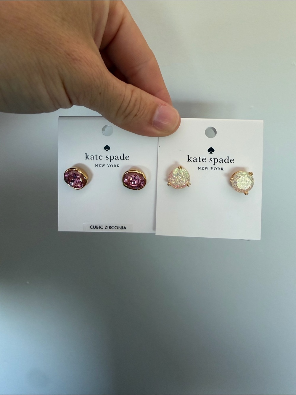 kate spade Crystal Stud Earrings - Pink and Iridescent NWT